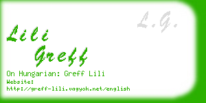 lili greff business card